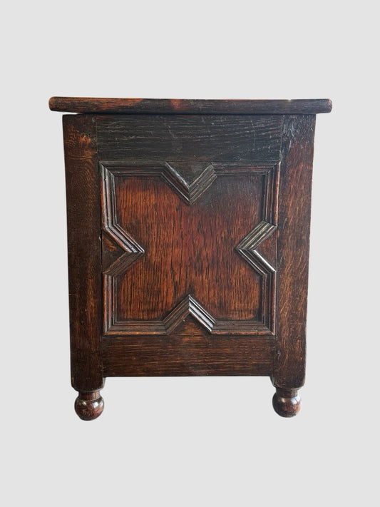 Antique Oak Coal Box c1850 with Original Metal Liner Victorian