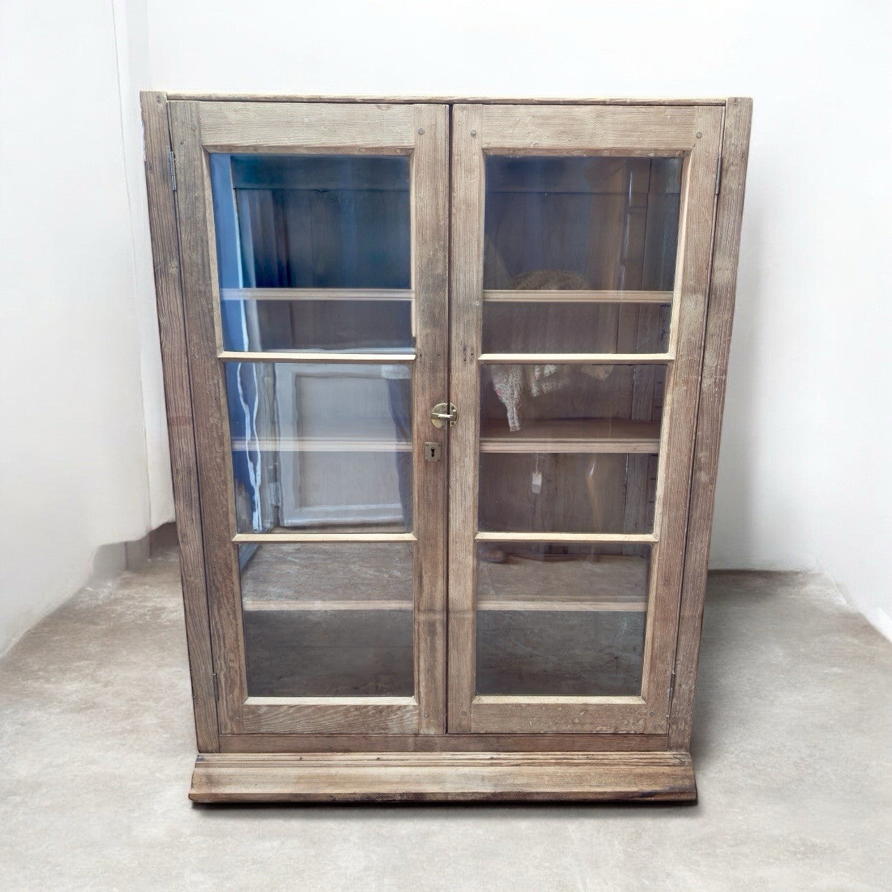 Antique Victorian Pine Glazed Cabinet