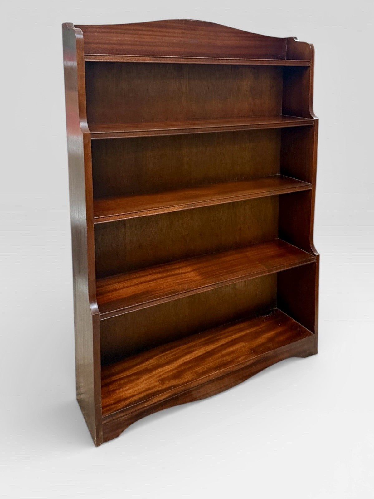 Antique Edwardian Solid Mahogany Waterfall Bookcase