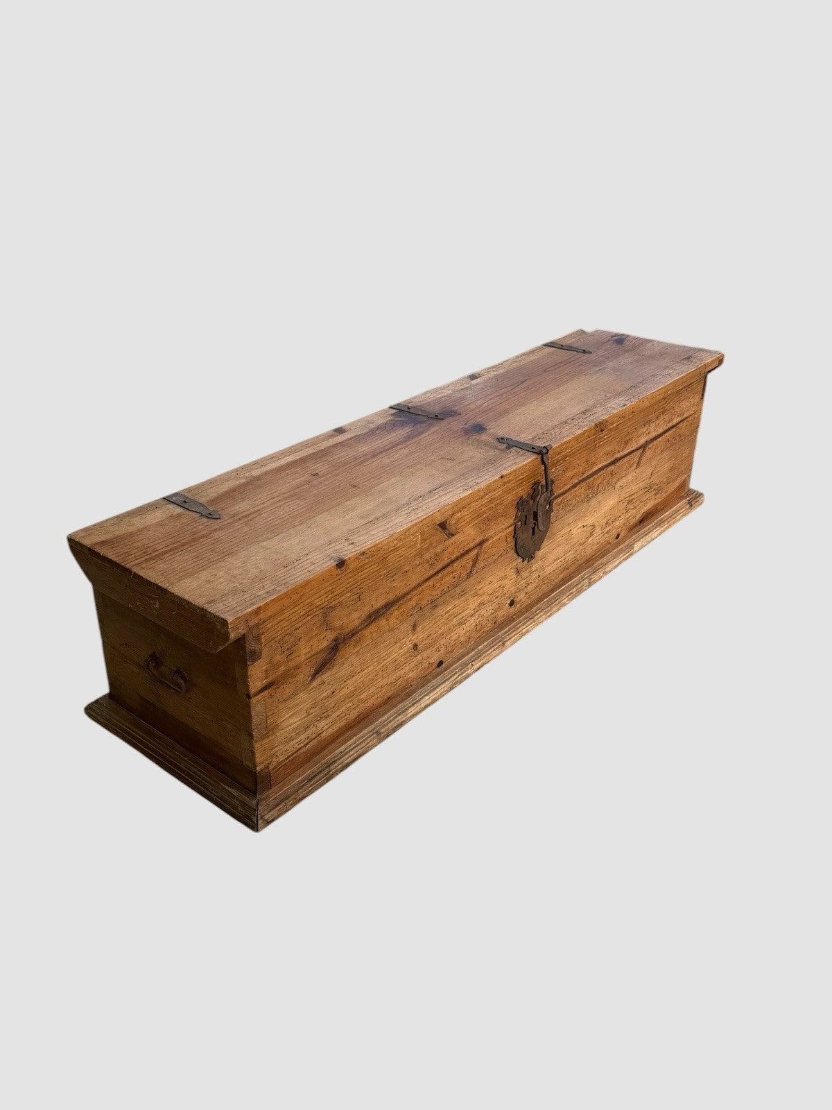 Antique Pine Large Chest Storage Trunk Rustic Blanket Box Coffee Table UK