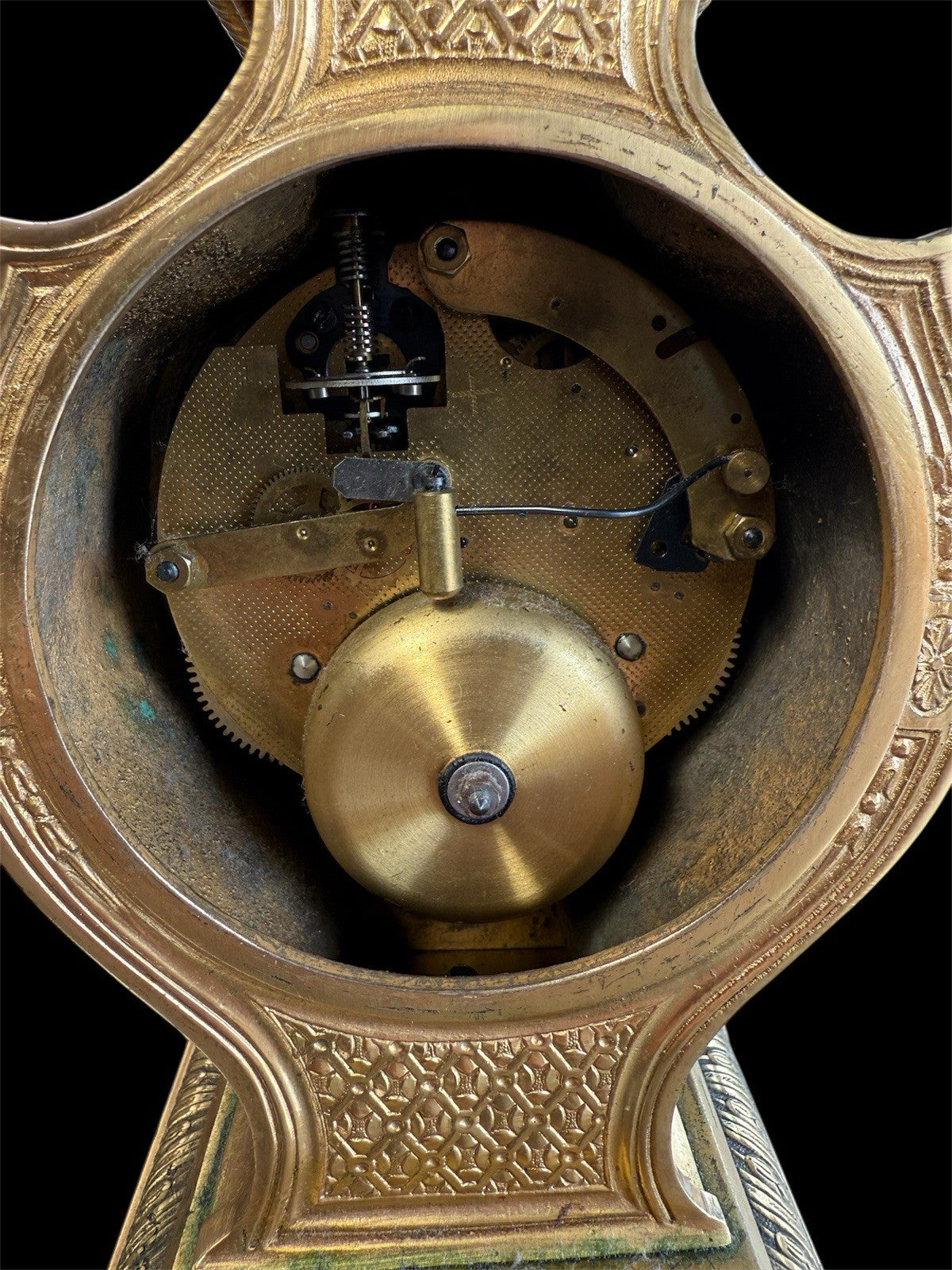 Antique Napoleon III Style Bronze Chiming Mantel Clock