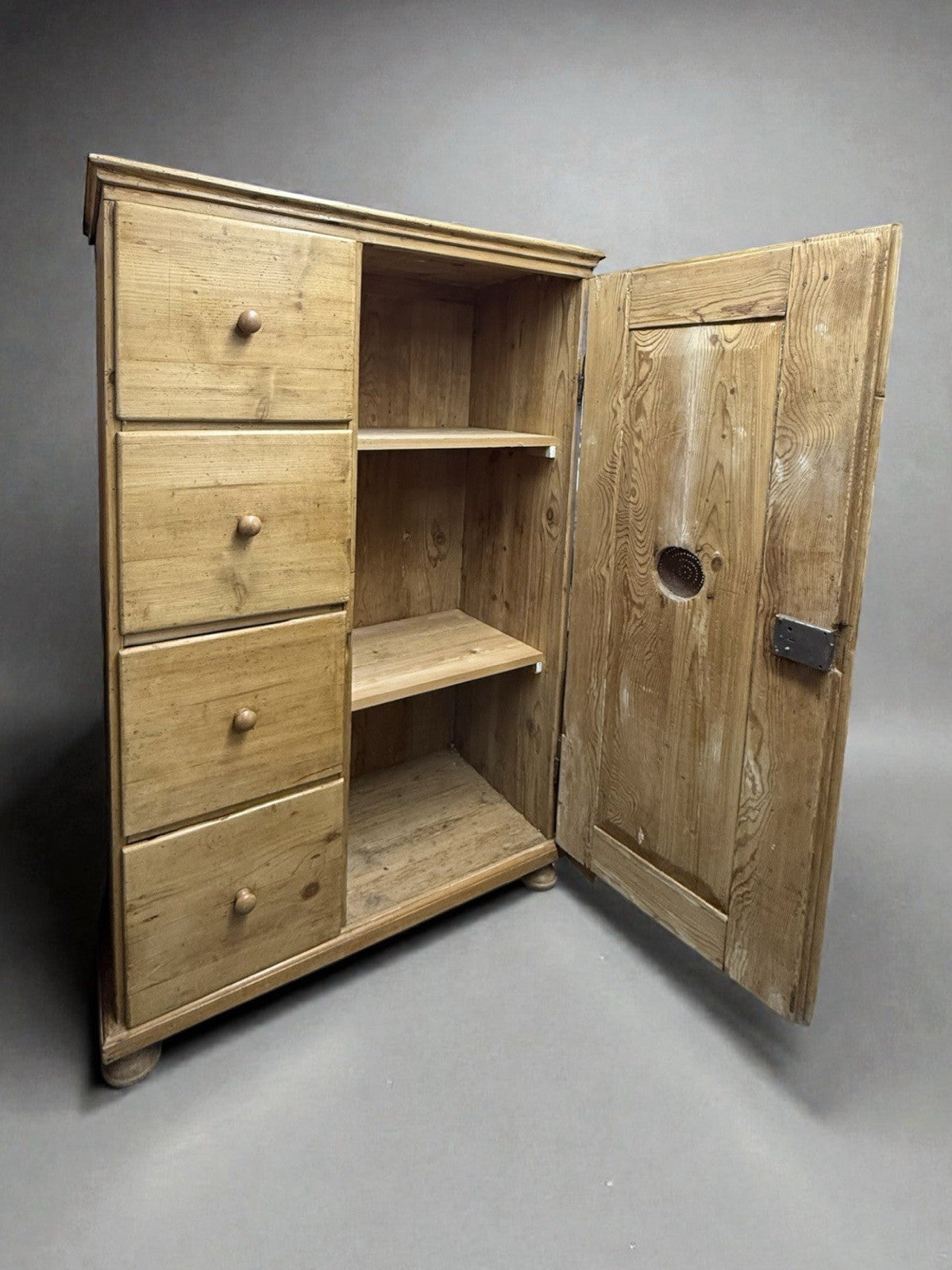 Antique Pine Eastern European Farmhouse Pantry Cupboard