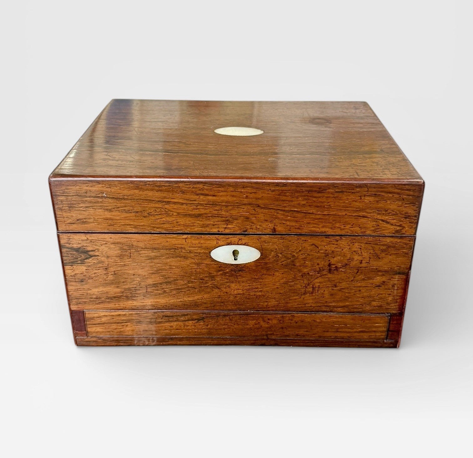 Victorian Rosewood Vanity Box Antique c1860 Jewellery Dressing Box