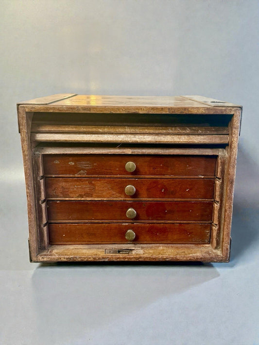 Vintage Collectors Cabinet Chest Small Drawers Display Storage