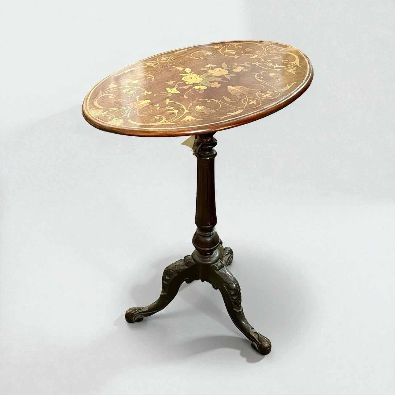 Victorian Inlaid Occasional Pedestal Table