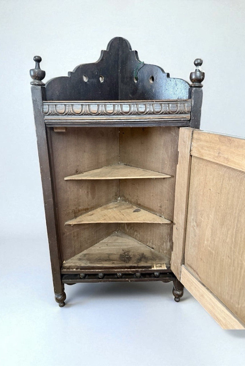 Antique Hand Painted Corner Cupboard 