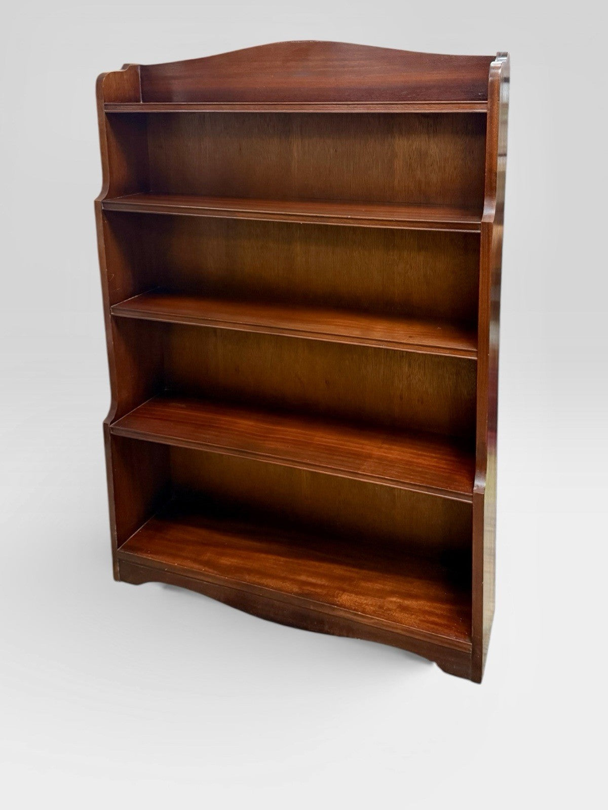 Antique Edwardian Solid Mahogany Waterfall Bookcase