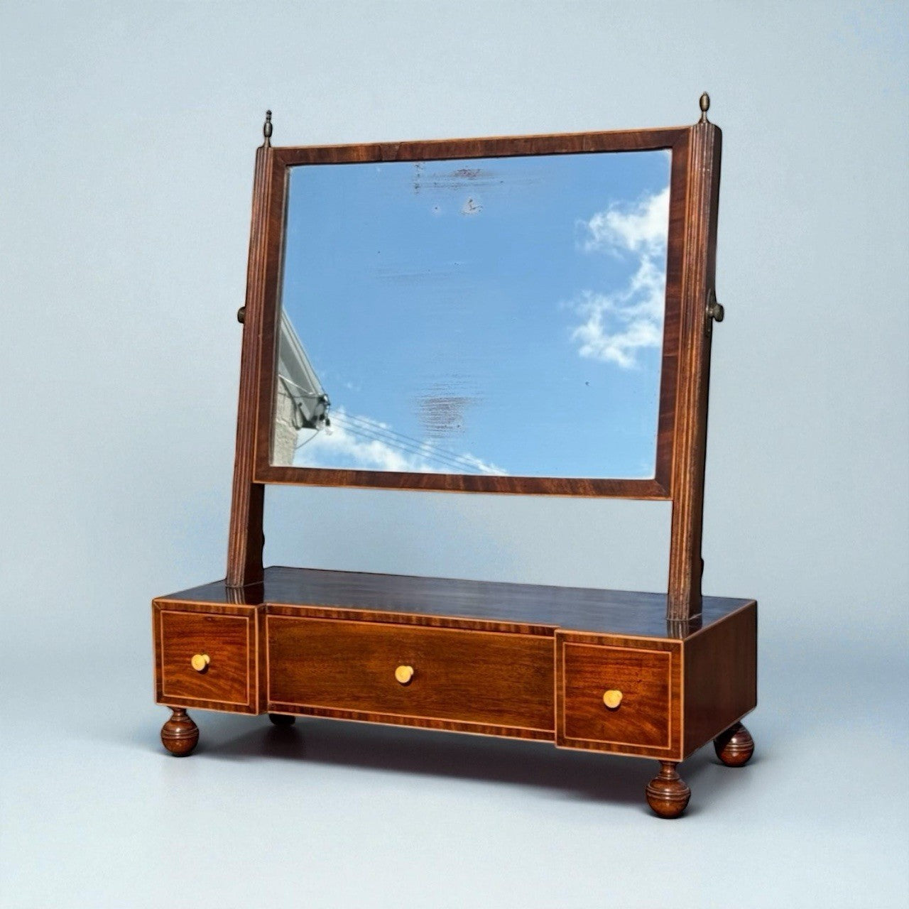 Antique Georgian Mahogany Table Mirror Original Finish Period Vanity c1800