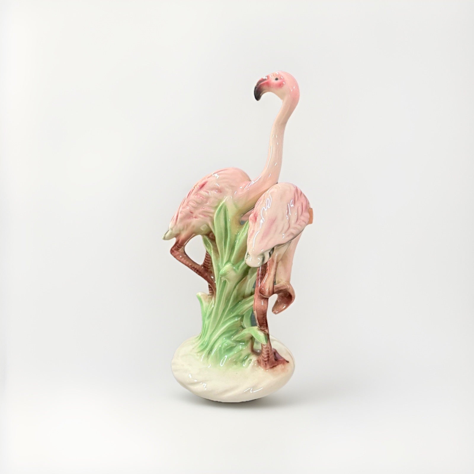 Vintage Goebel West German Flamingos Porcelain Figurine Mid Century Pink Birds