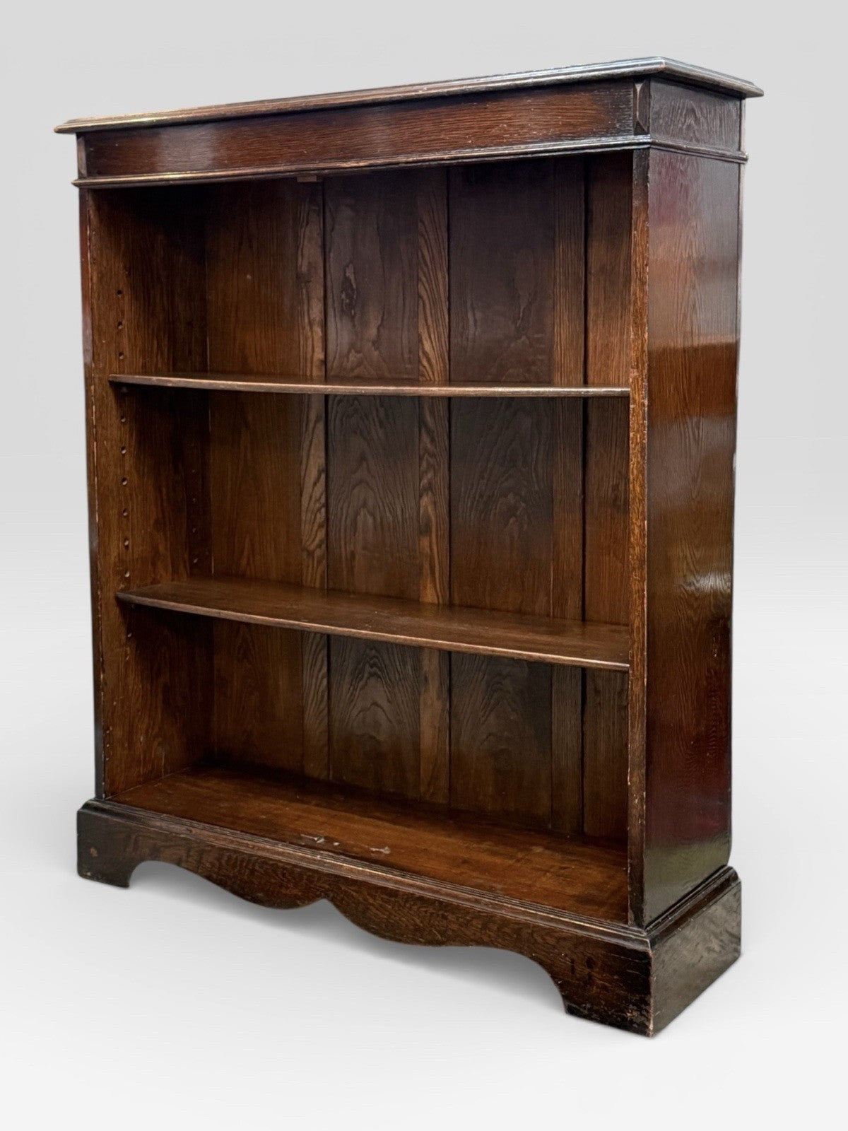 Antique Arts and Crafts Oak Bookcase Open Shelving