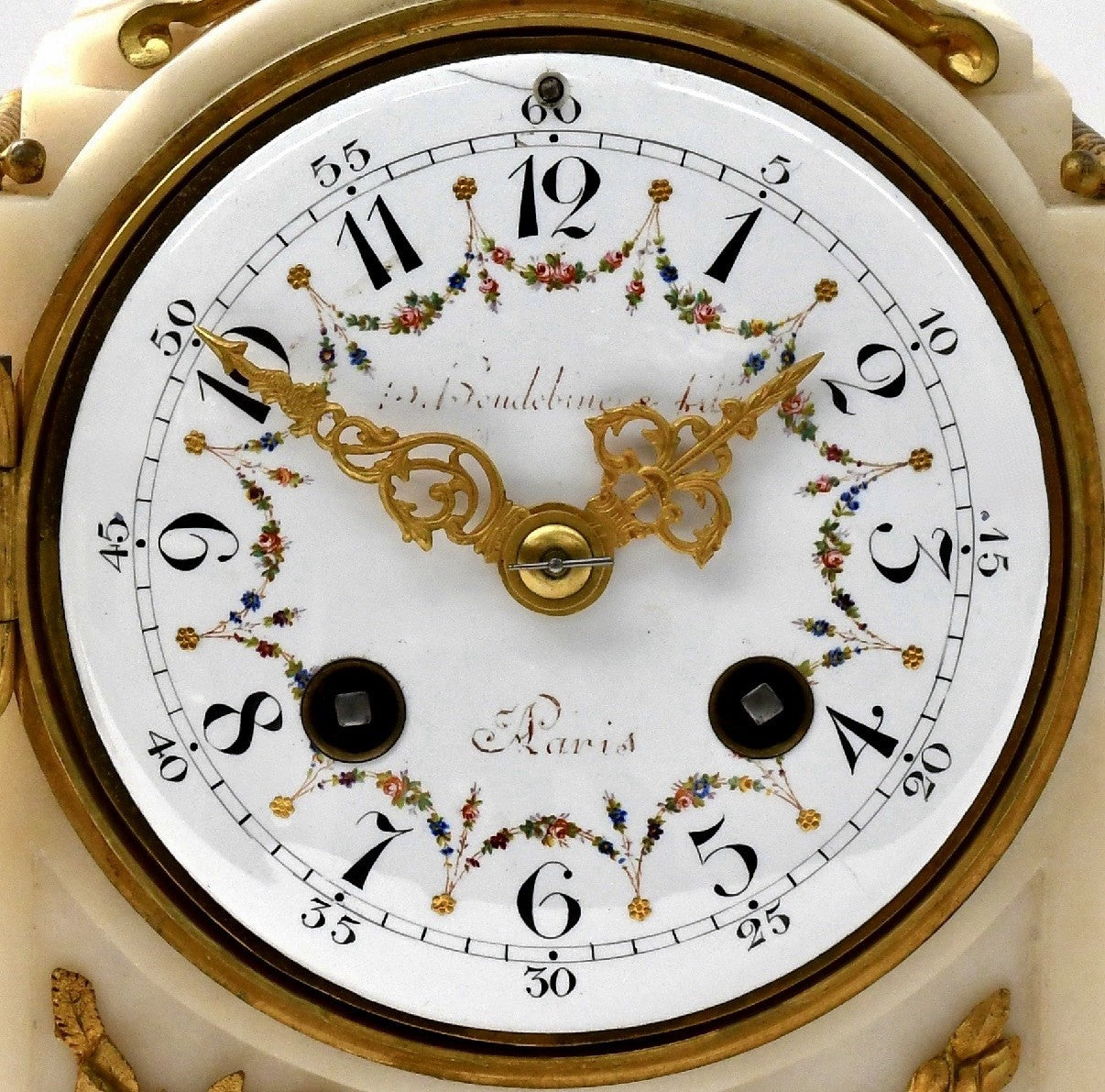 19th Century Antique French Gilt Bronze & Marble Mantel Clock Garniture c1890