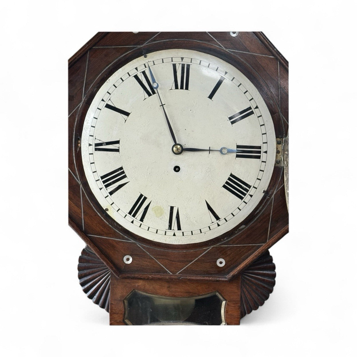 Antique Rosewood Drop Dial Wallclock