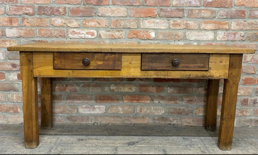 Antique Solid Oak Hall Table 