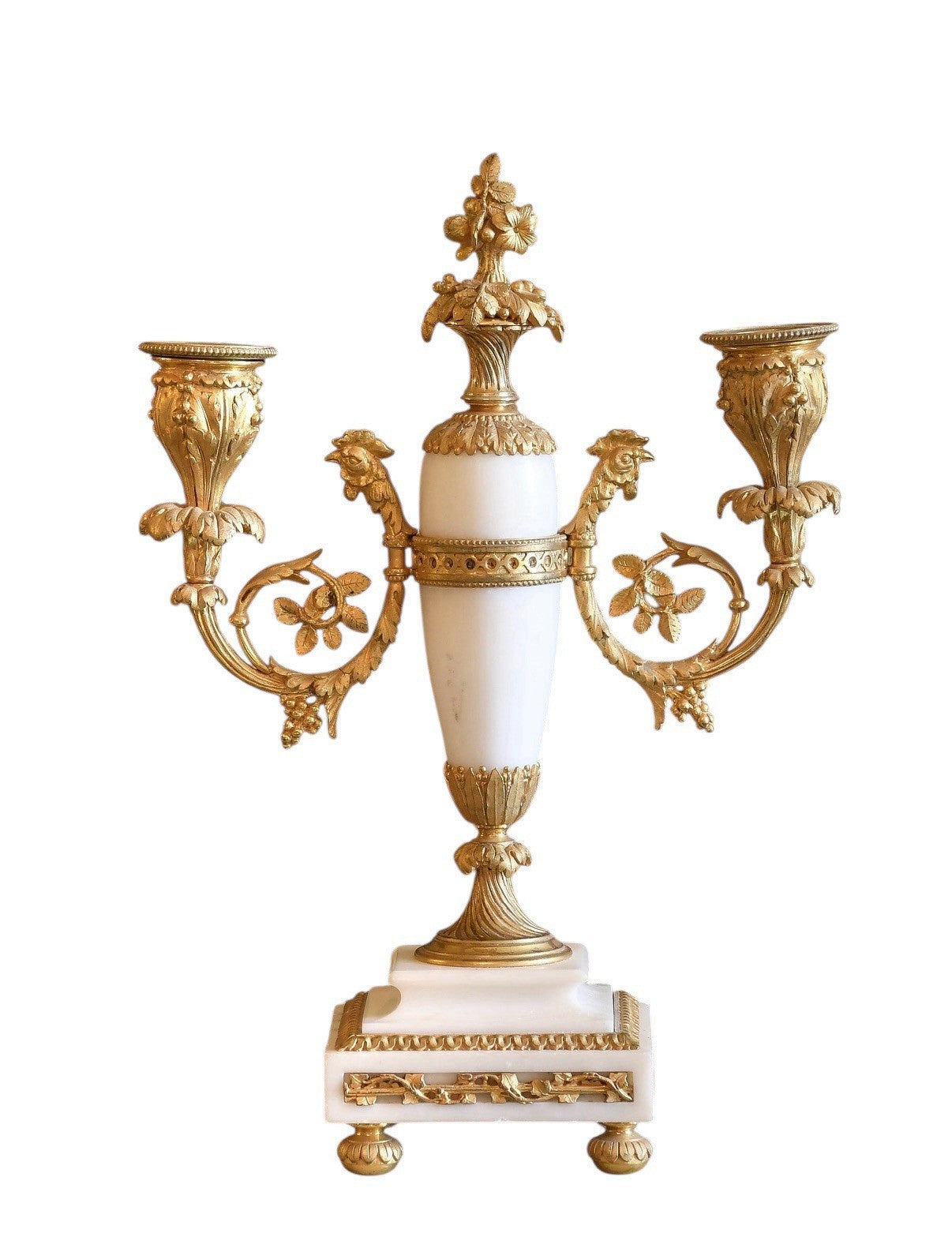 19th Century Antique French Gilt Bronze & Marble Mantel Clock Garniture c1890