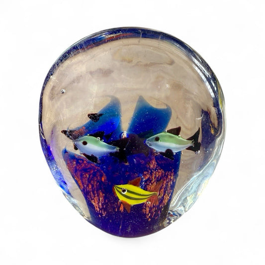 Art Glass Murano Style Aquarium Paperweight
