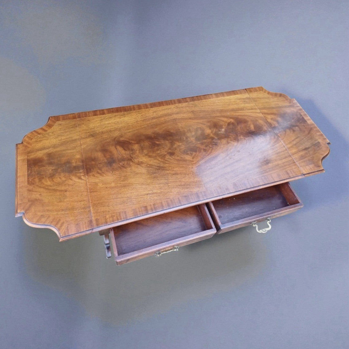 Antique Victorian Mahogany Two Drawer Side Table 19th Century Hall Console