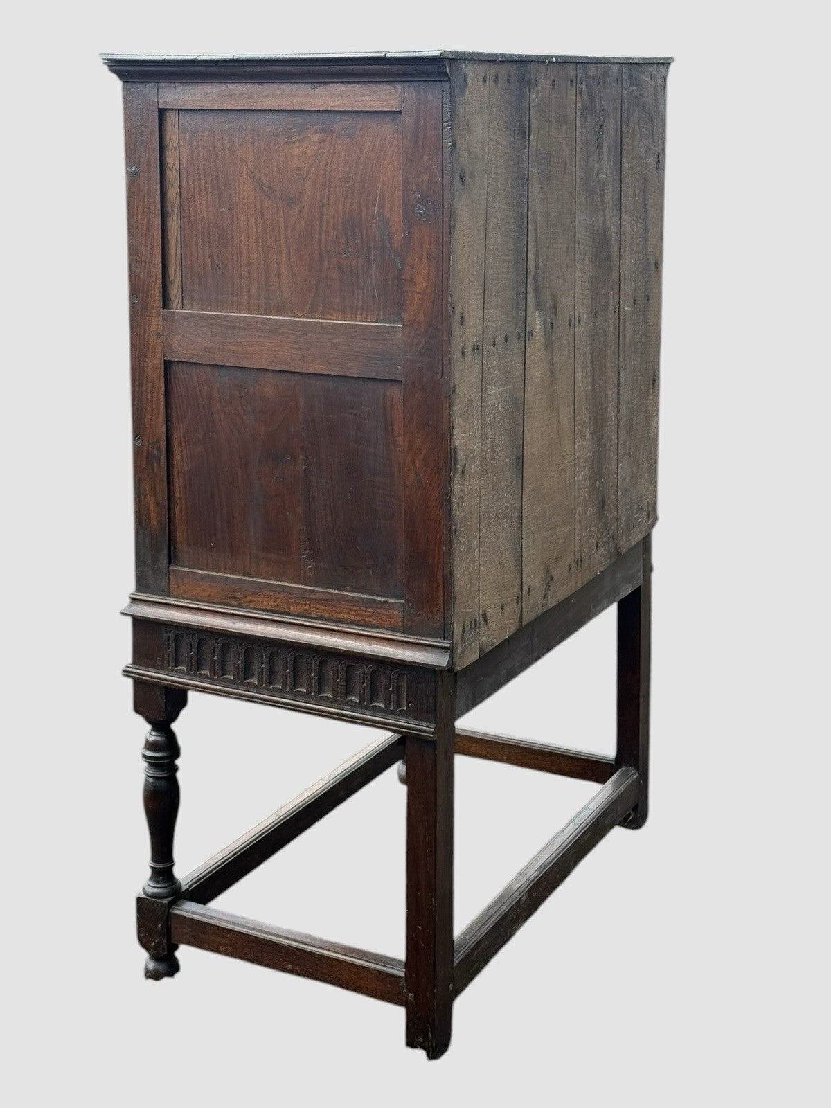 18th Century Antique Oak Chest on Stand Georgian Cabinet Drawer Storage Cupboard
