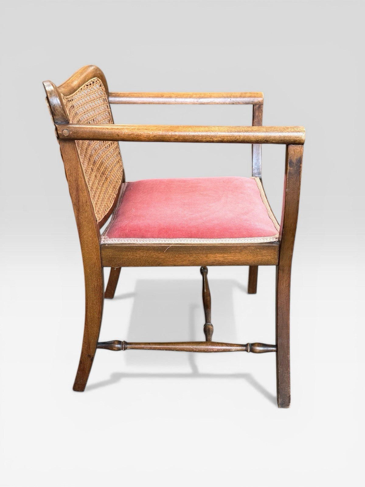 Antique James Shoolbred Childs Bergere Chair Cane Seat Armchair