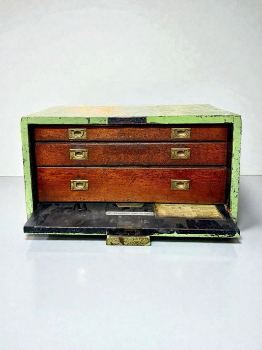 Vintage Rose Bros Engineers Chest Tool Box Storage Drawers Workshop