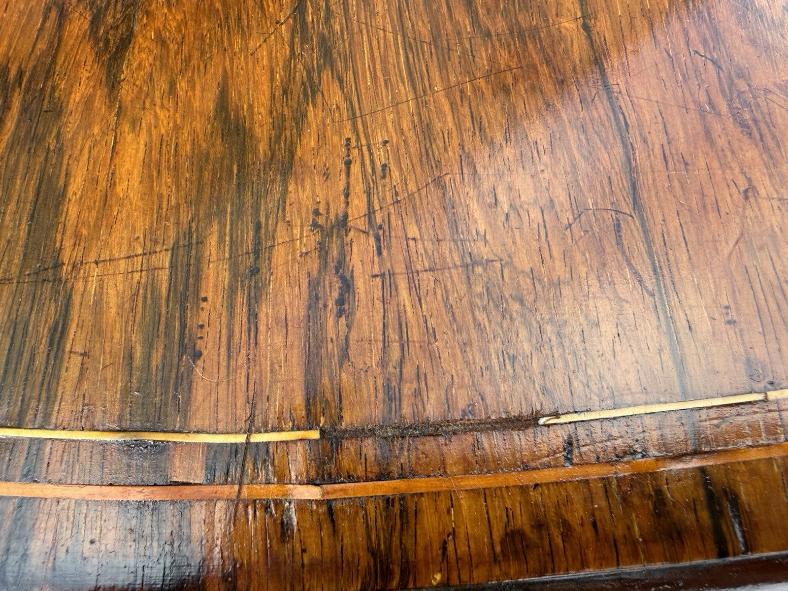 Antique English Inlaid Rosewood Table 