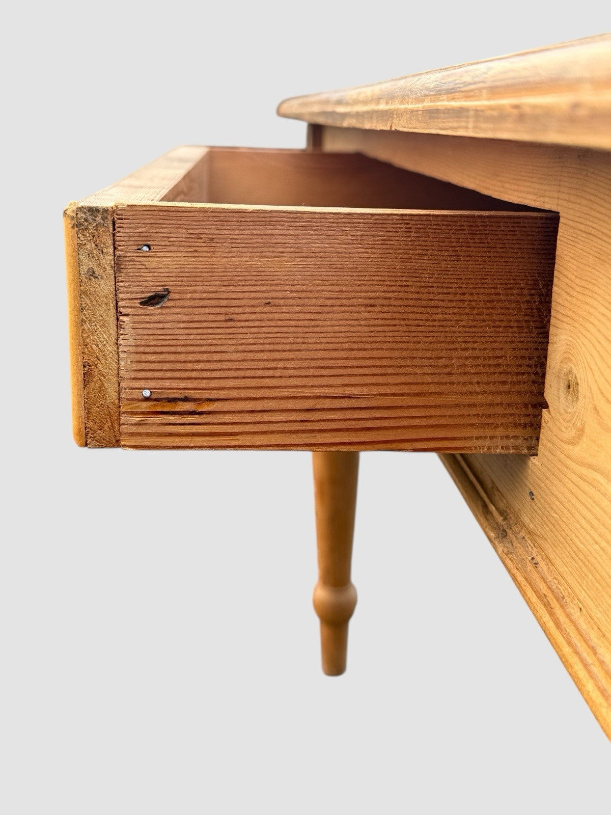 Vintage Pine Writing Desk with Leather Top Insert