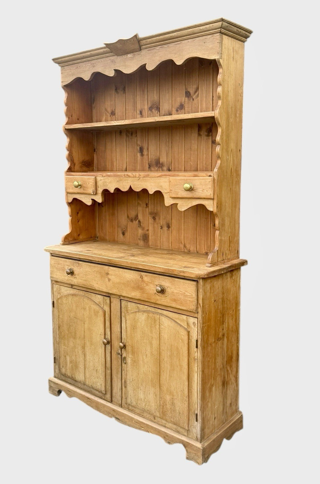 Antique Victorian Pine Dresser Original Rustic Kitchen Unit 19th Century UK