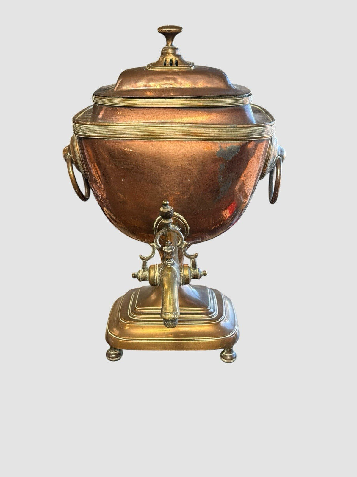 Antique Copper and Brass Samovar Traditional Tea Urn Decorative Collectible