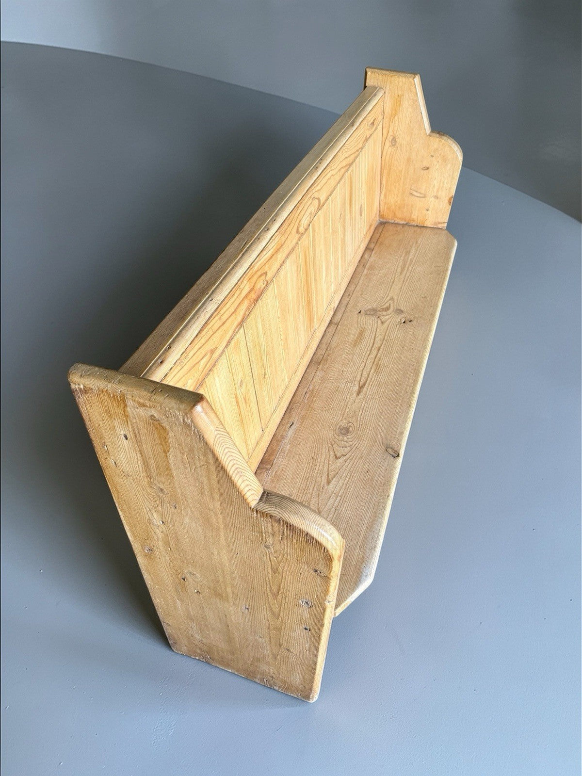 Antique Pine Church Pew Solid Wood Chapel Bench Rustic Seating Vintage