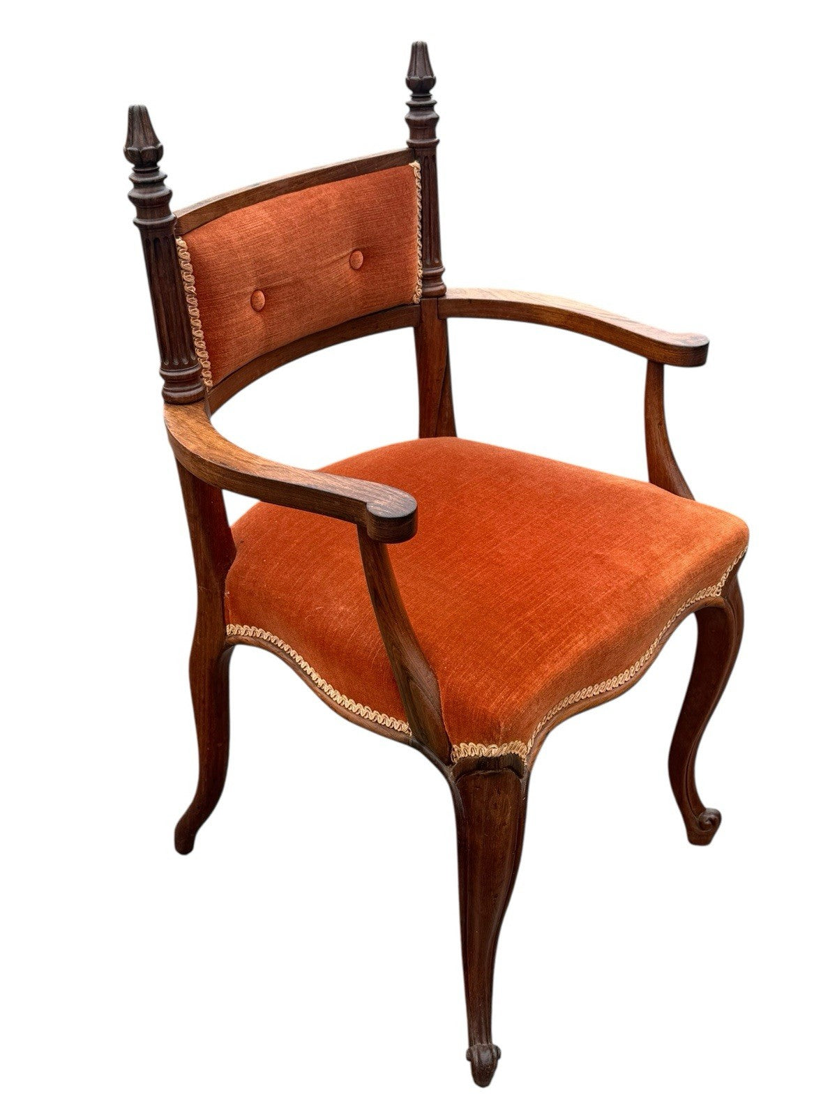 Antique Regency Style Mahogany Bedroom Chair Vintage Upholstered Dressing Seat