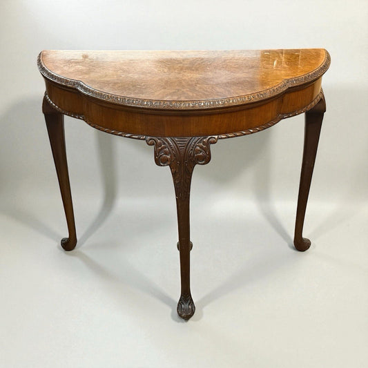 Antique Burr Walnut Card Table 