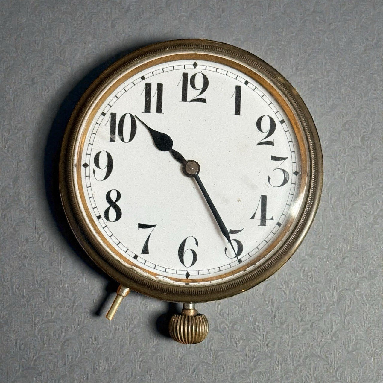 Antique Silver Travelling Clock Timepiece Working Condition
