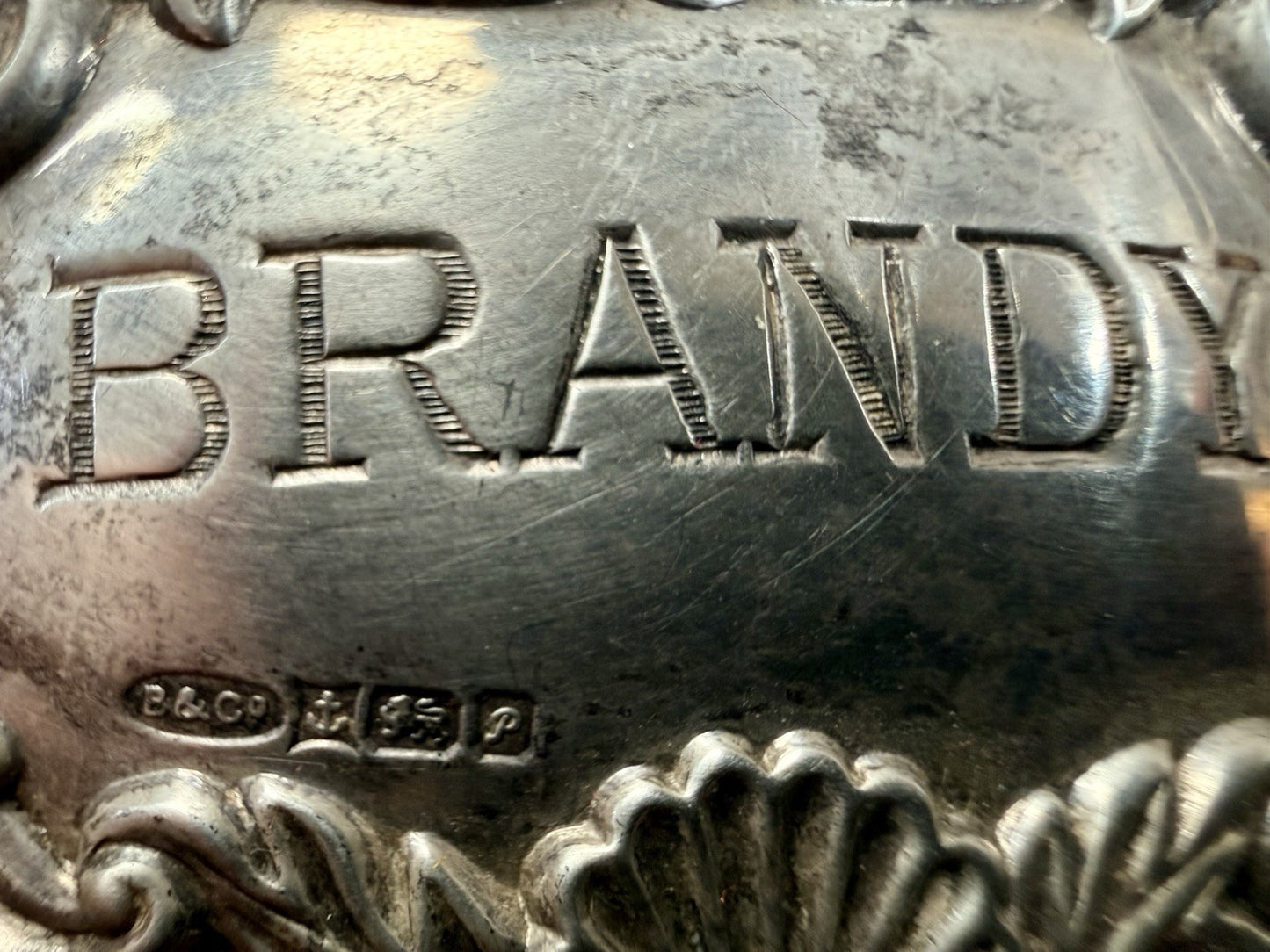 Silver Brandy Decanter Label