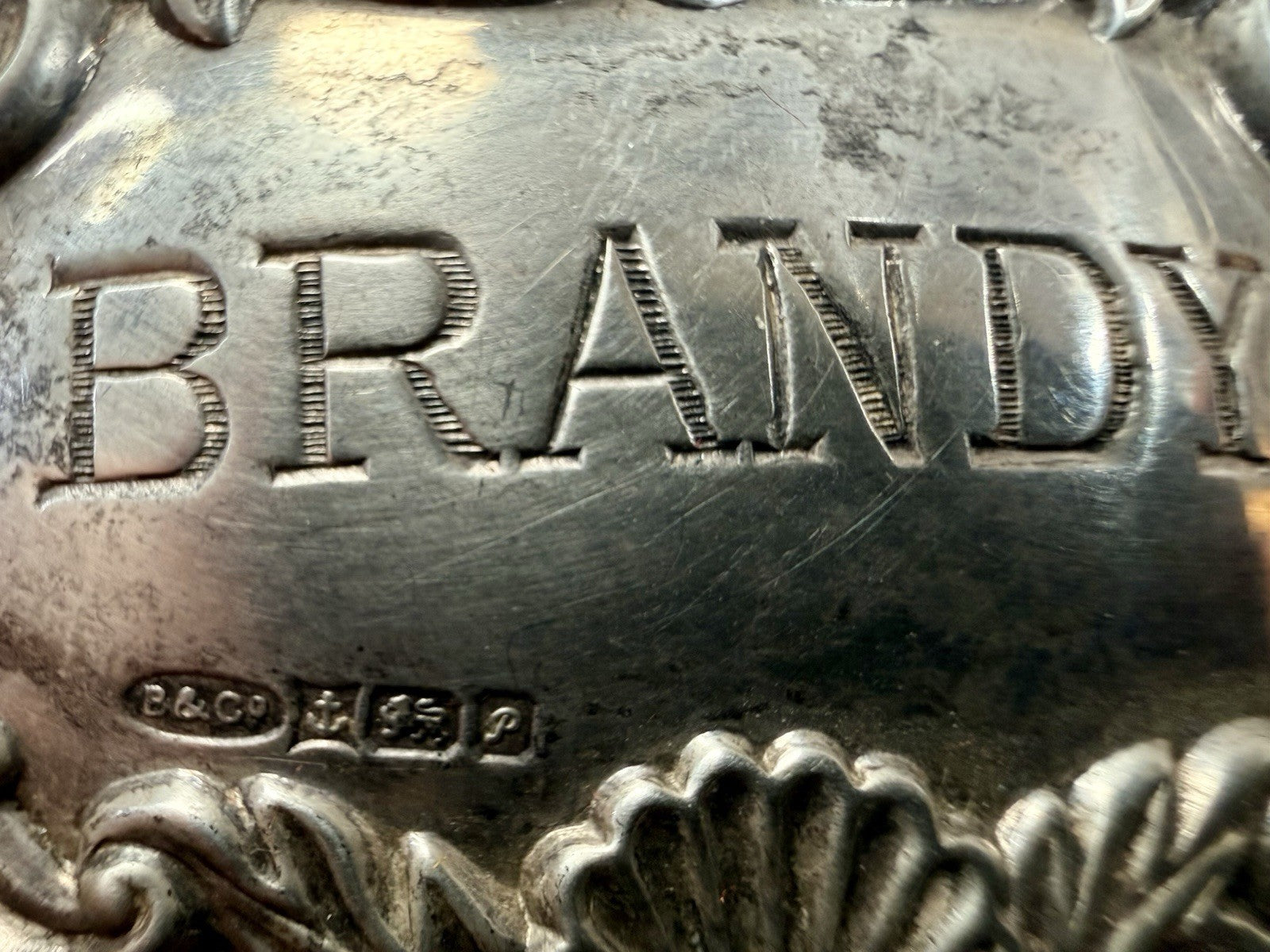 Silver Brandy Decanter Label