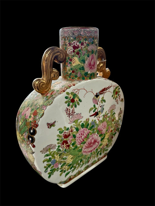 Antique 19th Century Chinese Moon Vase Flask