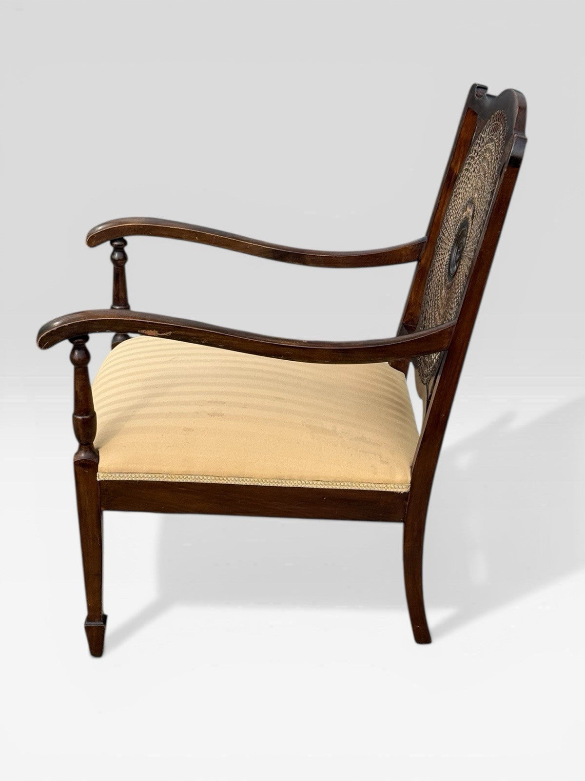 Antique Bergere Chair Cane Seat French Louis Style Armchair Vintage