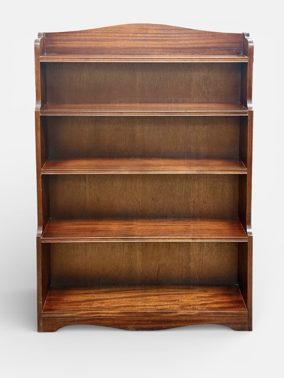 Antique Edwardian Solid Mahogany Waterfall Bookcase