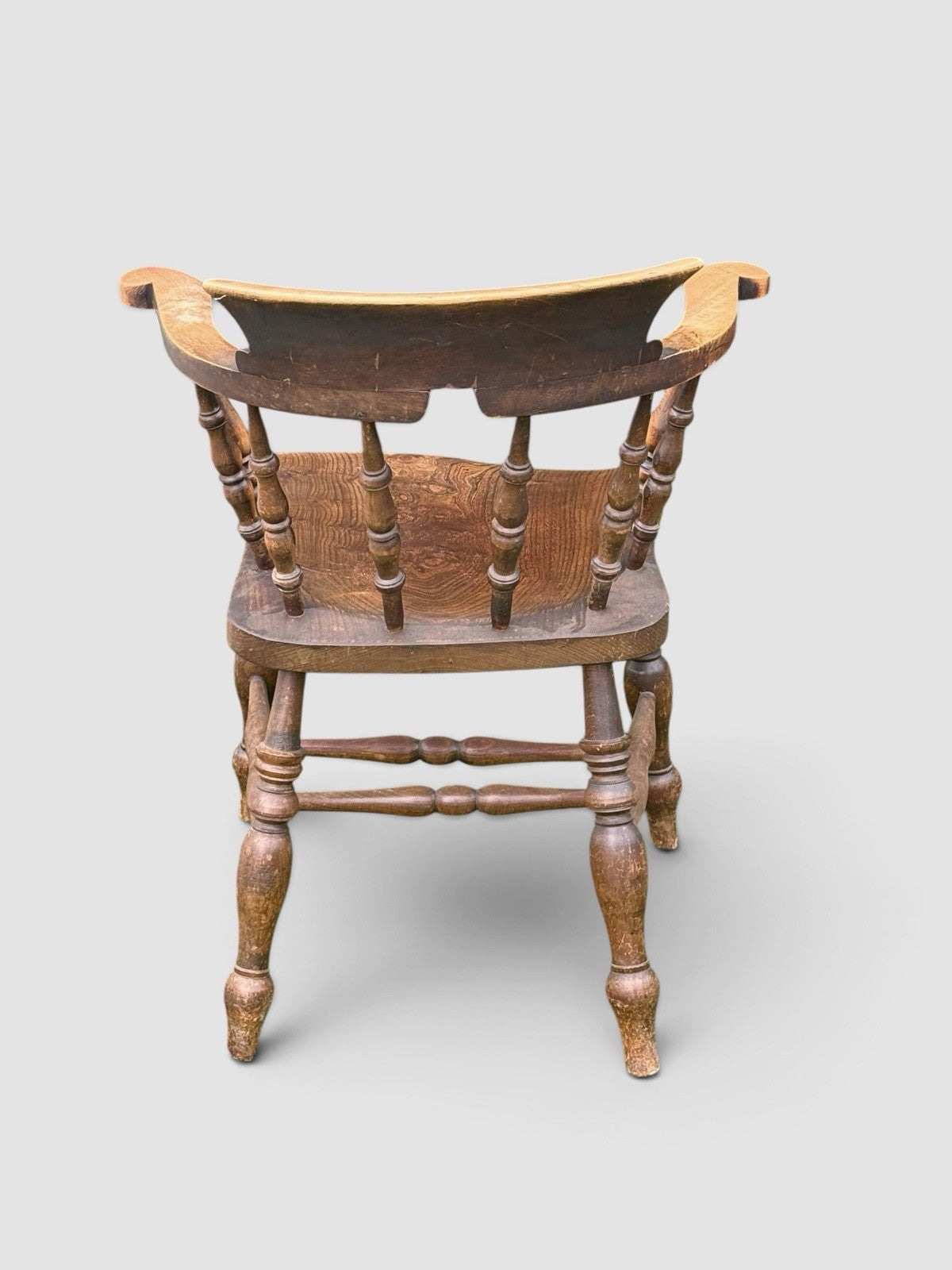 Antique Victorian Beech & Elm Smokers Captains Chair English Circa 1890