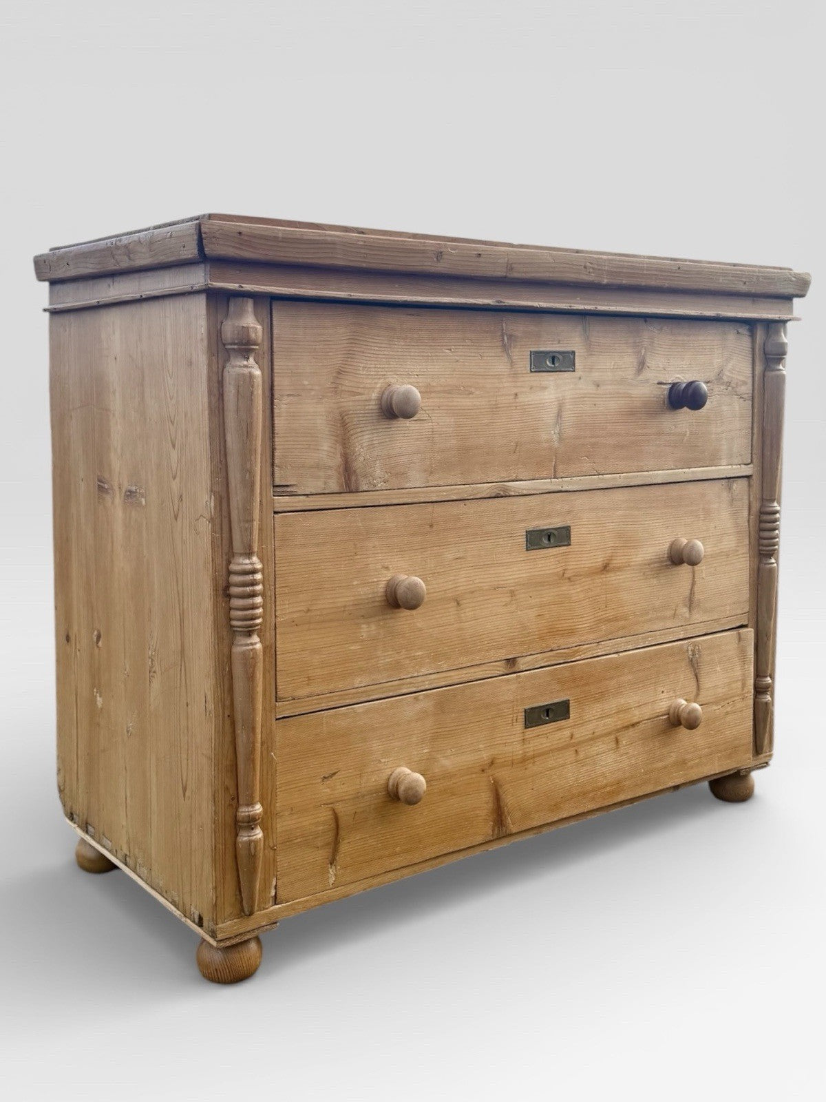 Victorian Pine Chest of Drawers Antique 19th Century Bedroom Storage