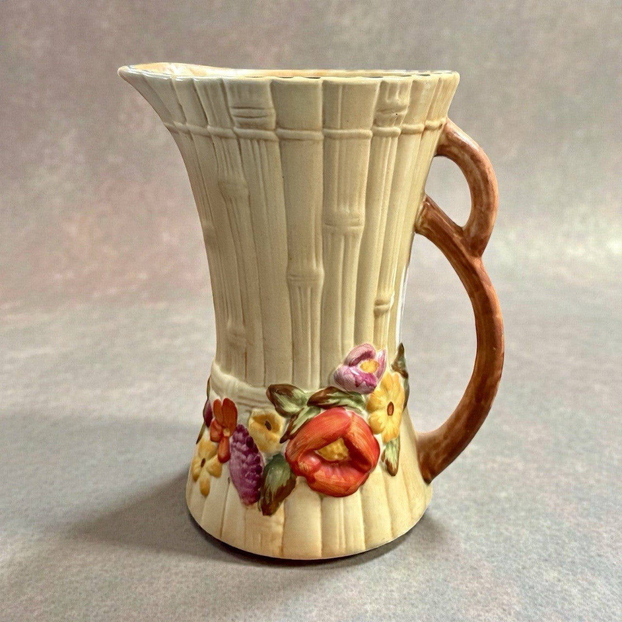 Vintage Maling Art Deco Bamboo Jug Hand Painted