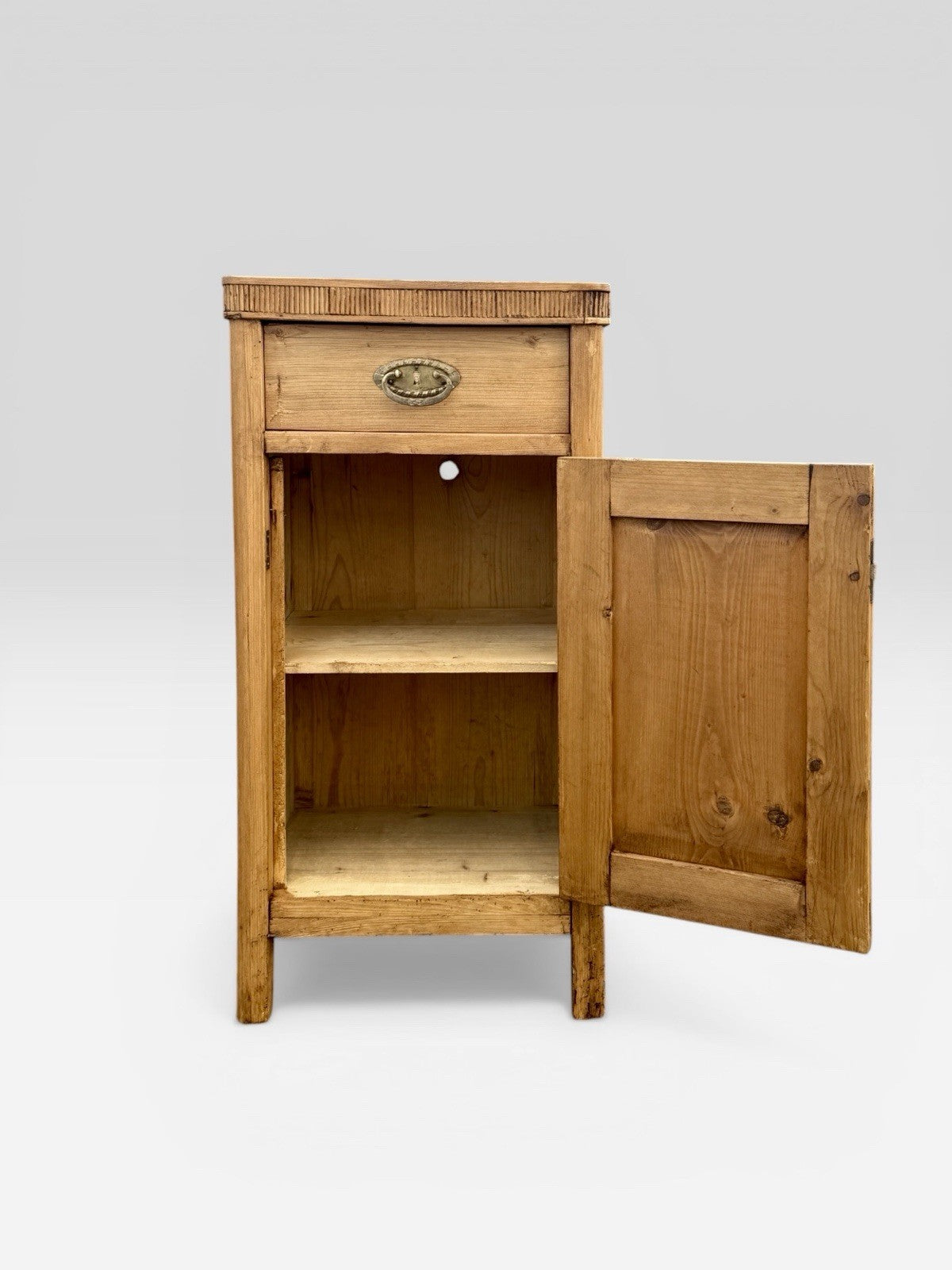 Pair Antique Pine Bedside Cabinets Rustic Victorian Nightstands Storage Unit
