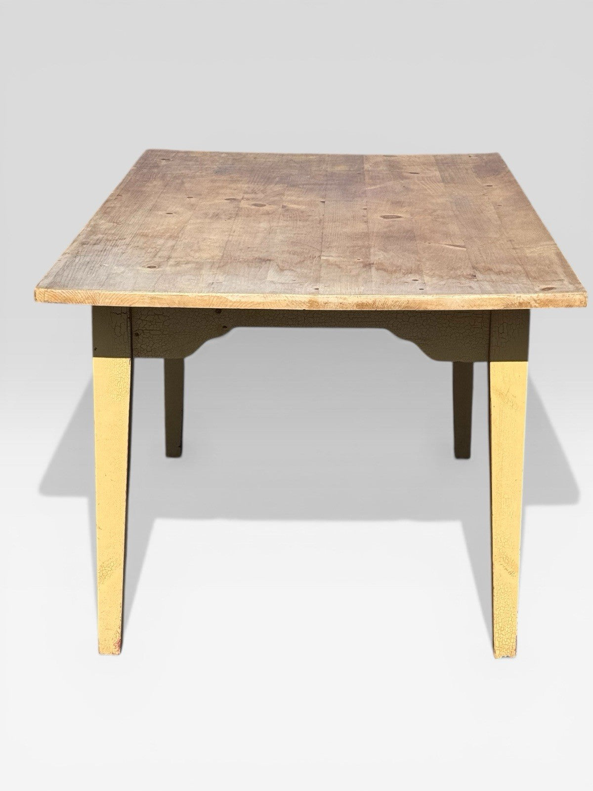 Retro Pine Farmhouse Table Rustic Kitchen Dining Country Vintage