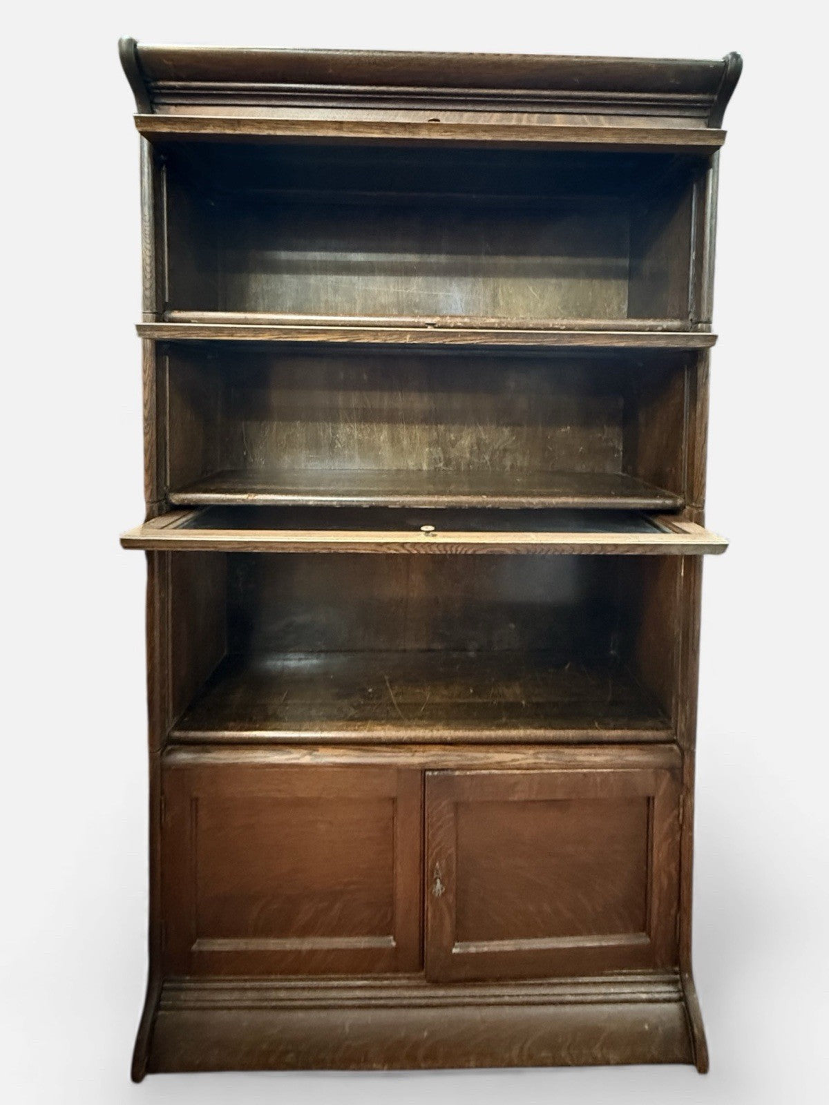 Antique Globe Wernicke Style Barristers Bookcase  Vintage Storage