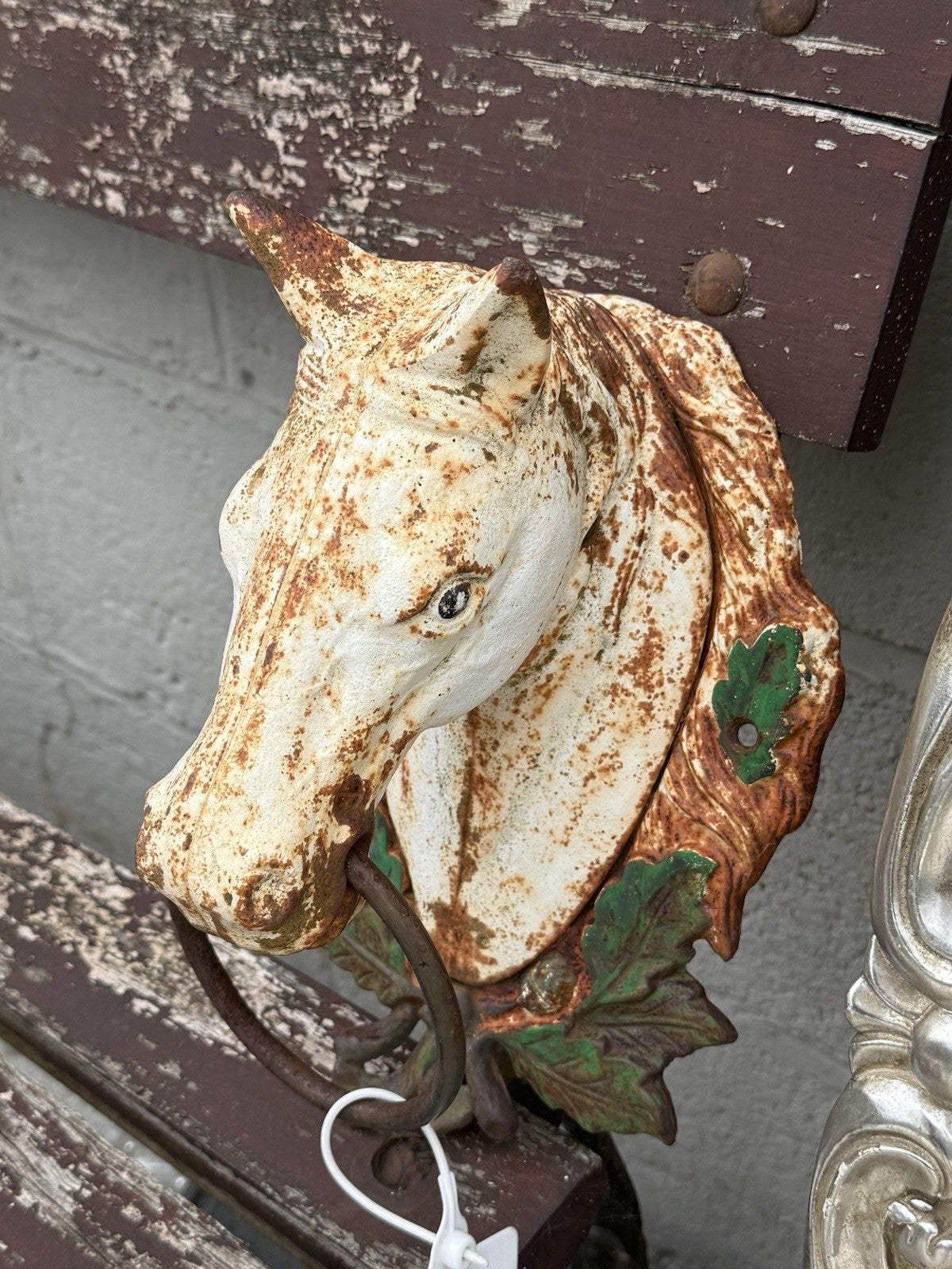 Door Knocker Cast Iron Horse Head Gate Old