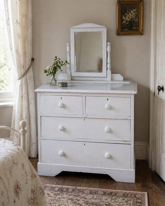 Antique Victorian Pine Painted Dressing Table Rustic Vintage Furniture