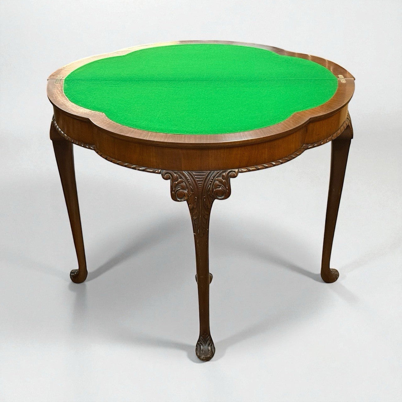 Antique Burr Walnut Card Table 