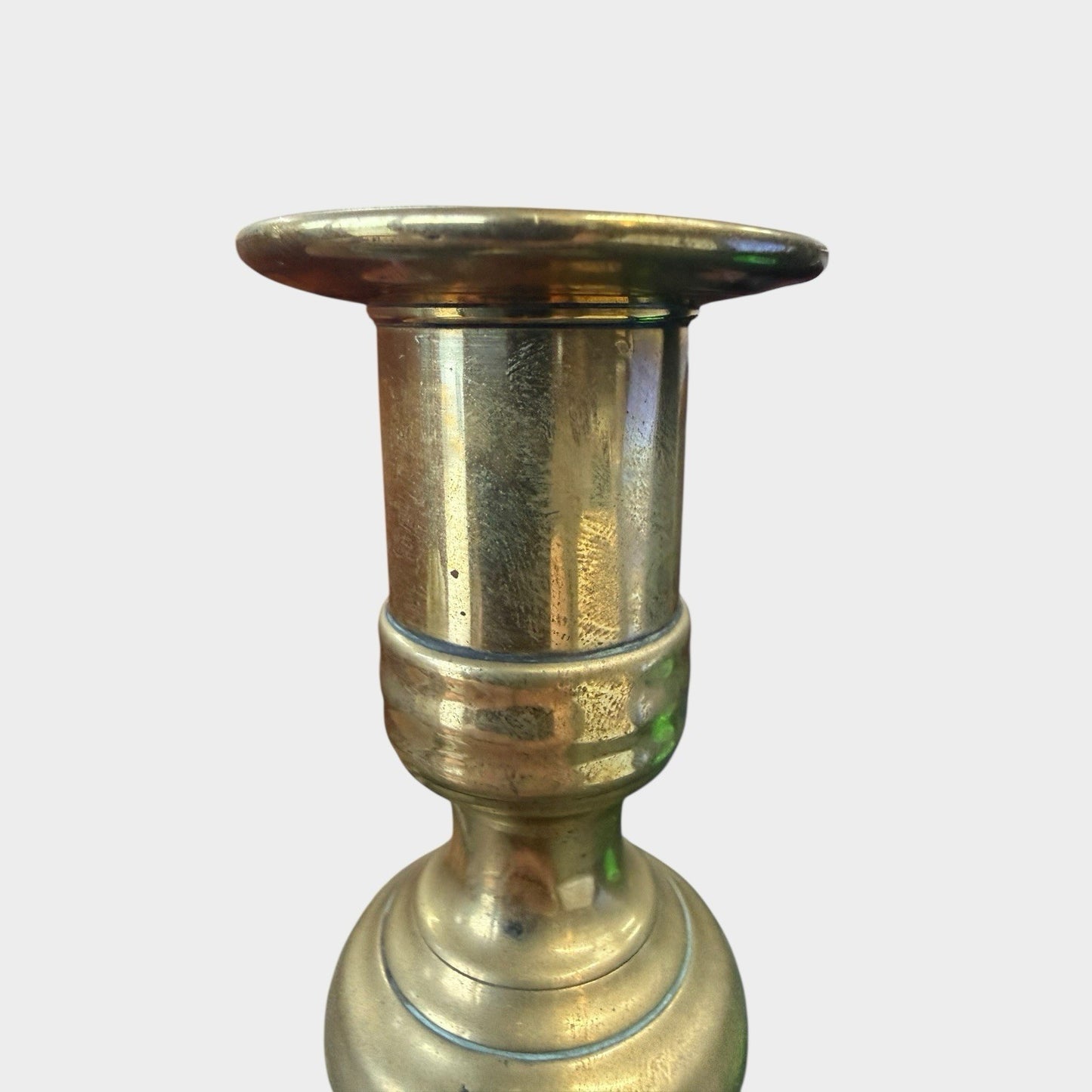 Pair Antique Victorian Brass Candlesticks 19th Century Original