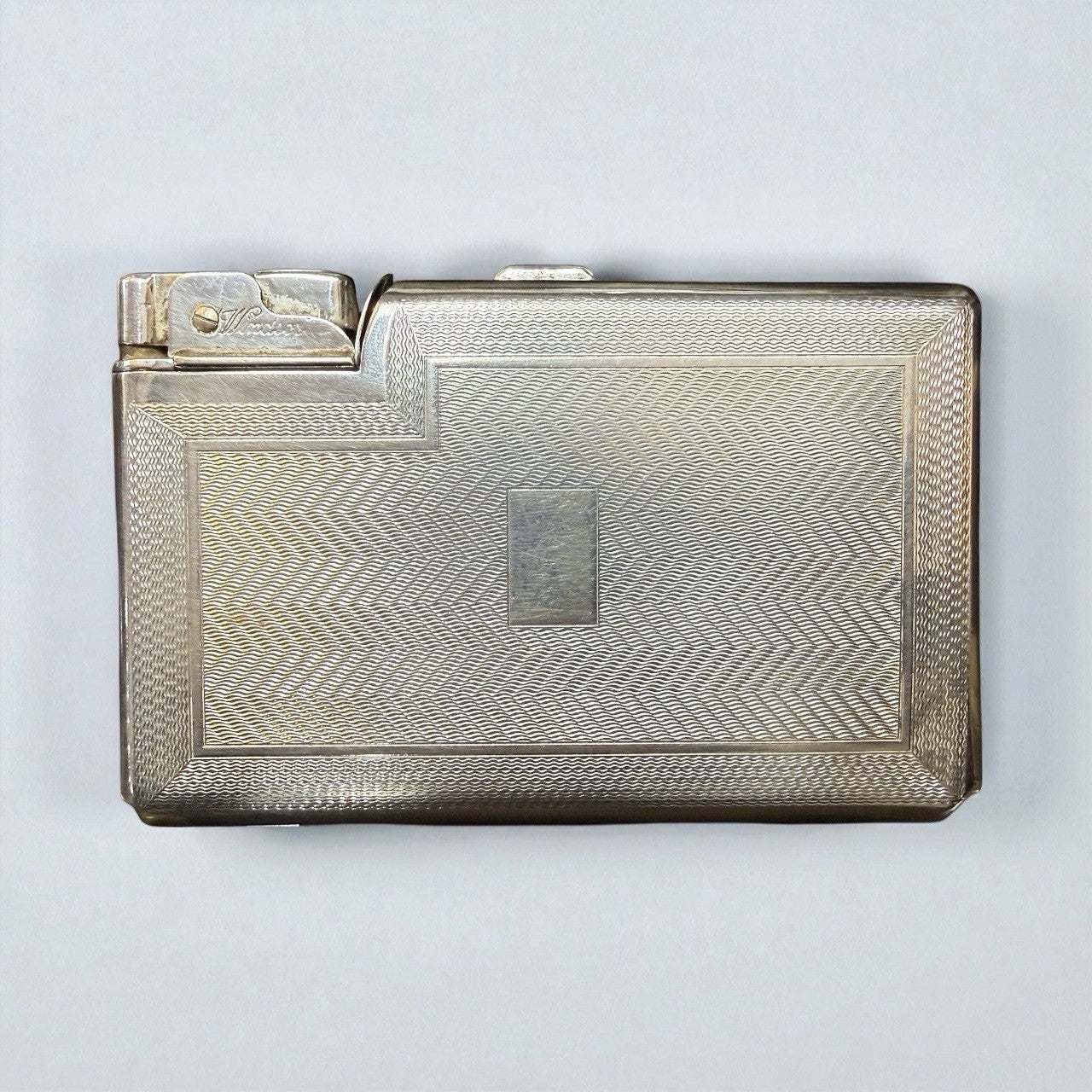 Vintage Windsor Cigarette Case with Matching Lighter Metal Smoking Set Retro