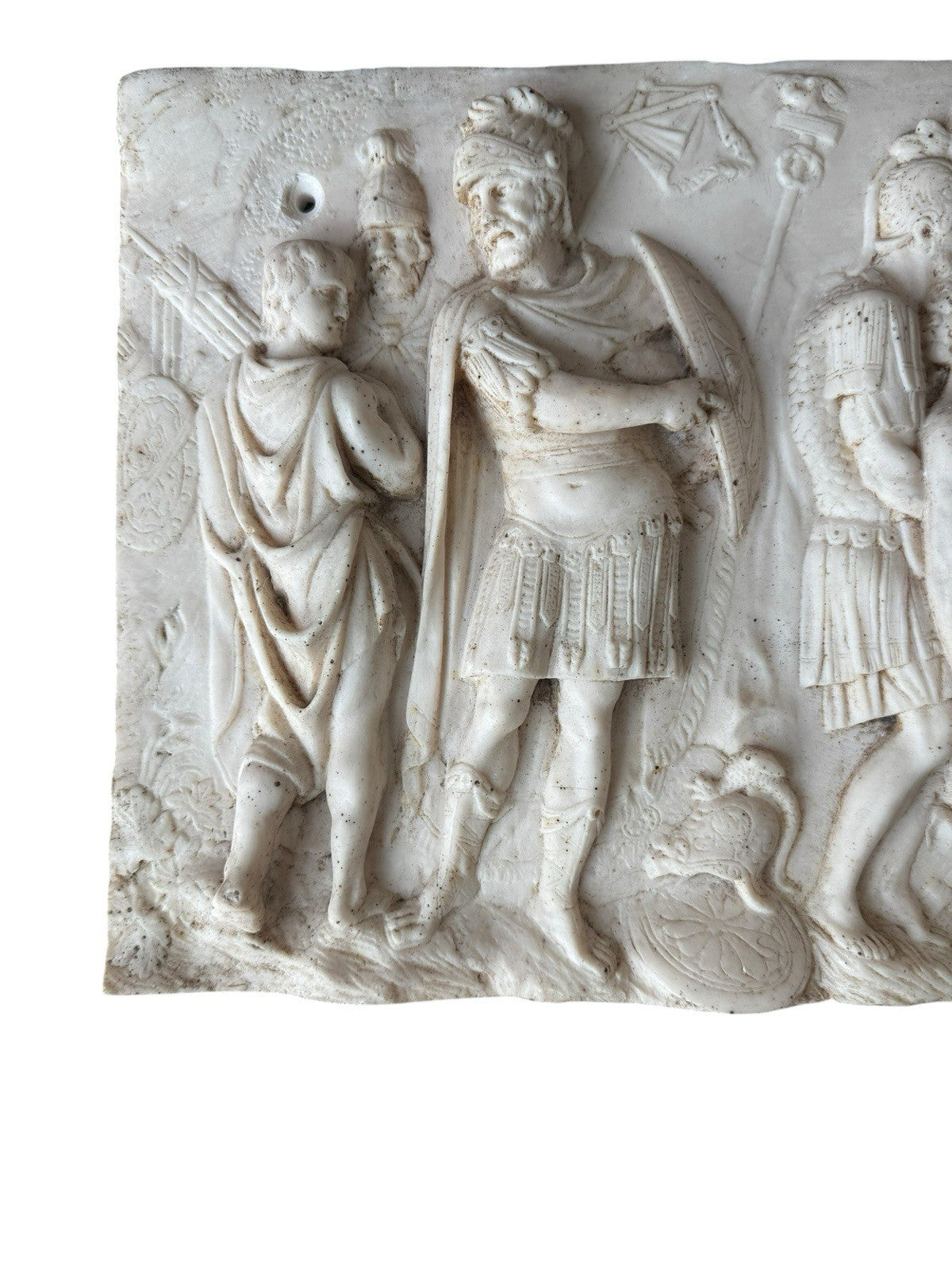 Vintage Roman Sarcophagus Relief Plaque Classical Stone Wall Art Antique Style