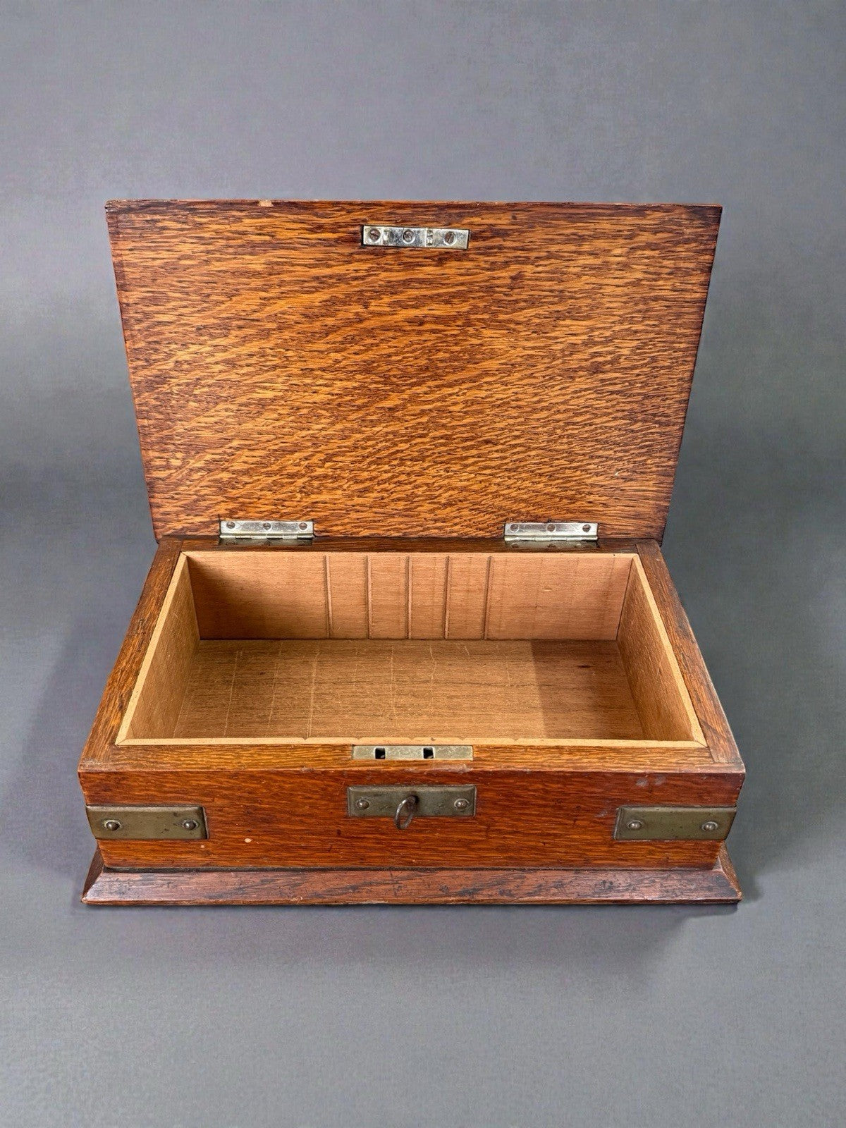 Antique Cigar Case, English, Oak, Cedar, Desktop Humidor, Edwardian, Circa 1910