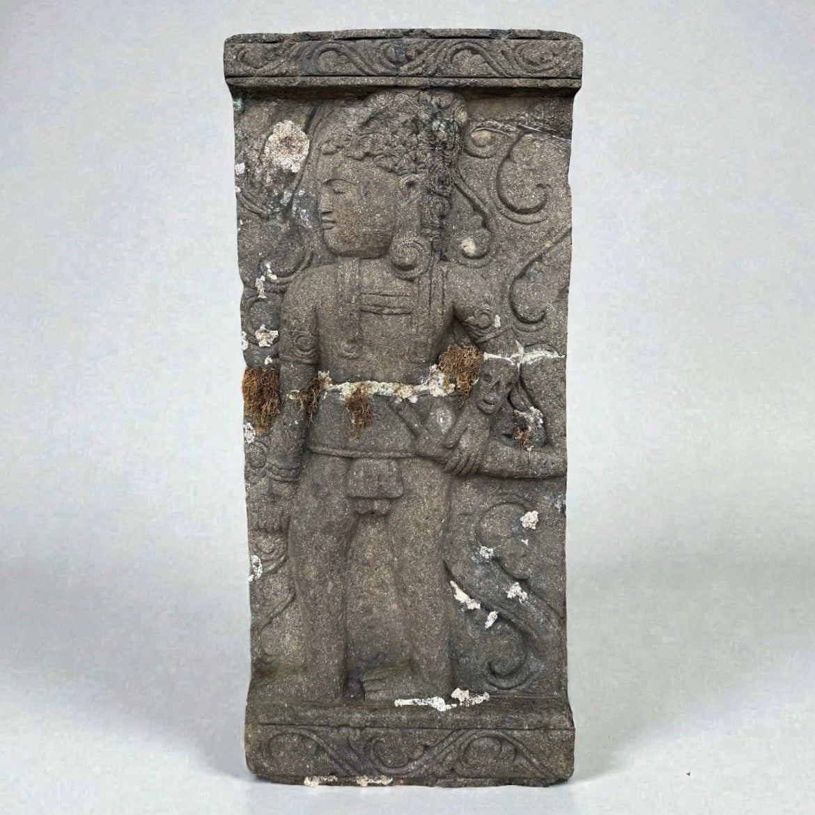 Pair Of Large Carved Stone Relief Panels AsianTemple Style Architectural Garden 